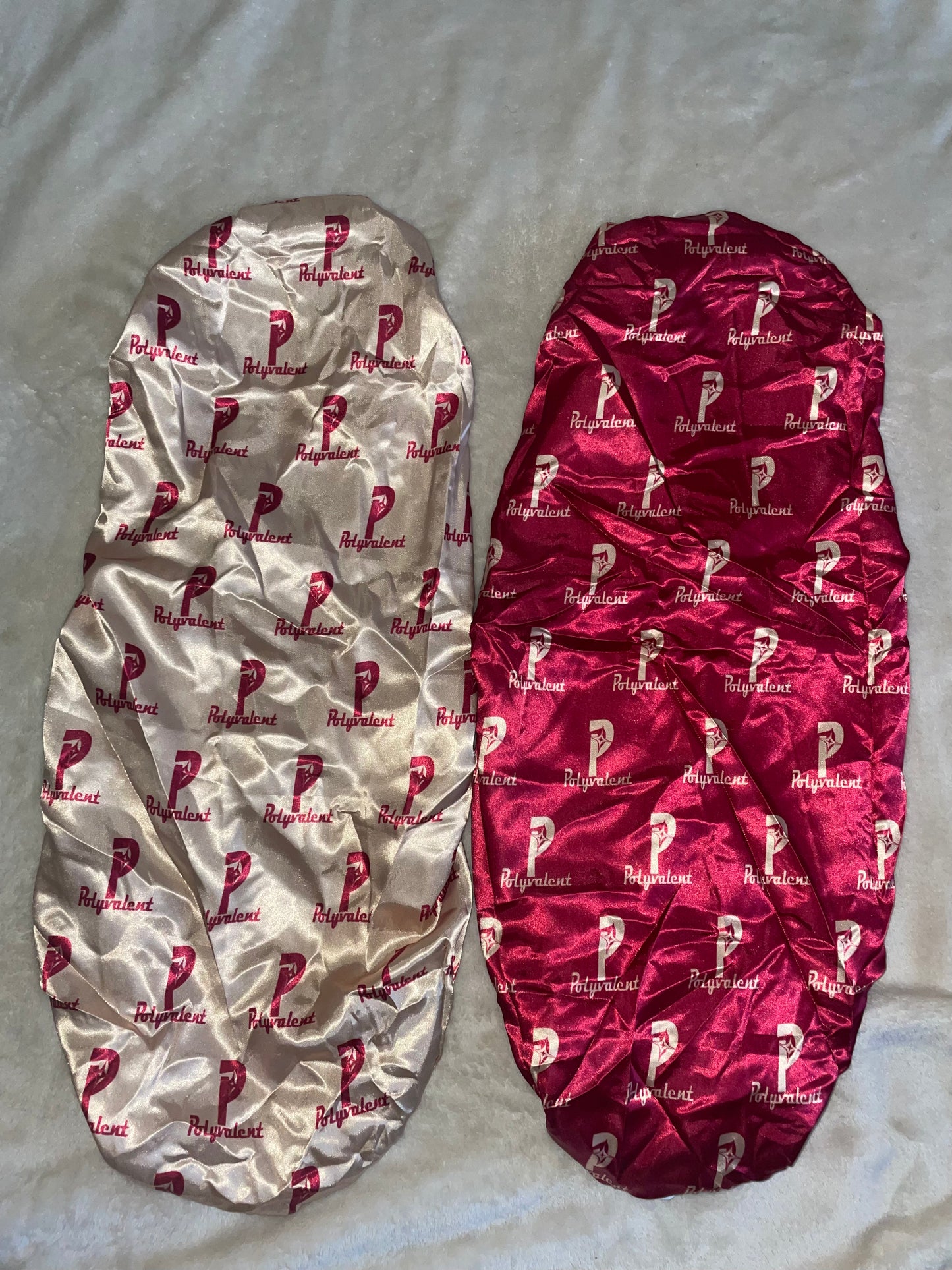 Double-Sided Drawstring Bonnets(Cream+Burgundy)