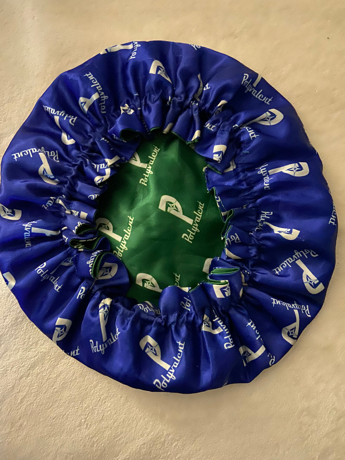 Double-Sided Drawstring Bonnets(Blue+Green)