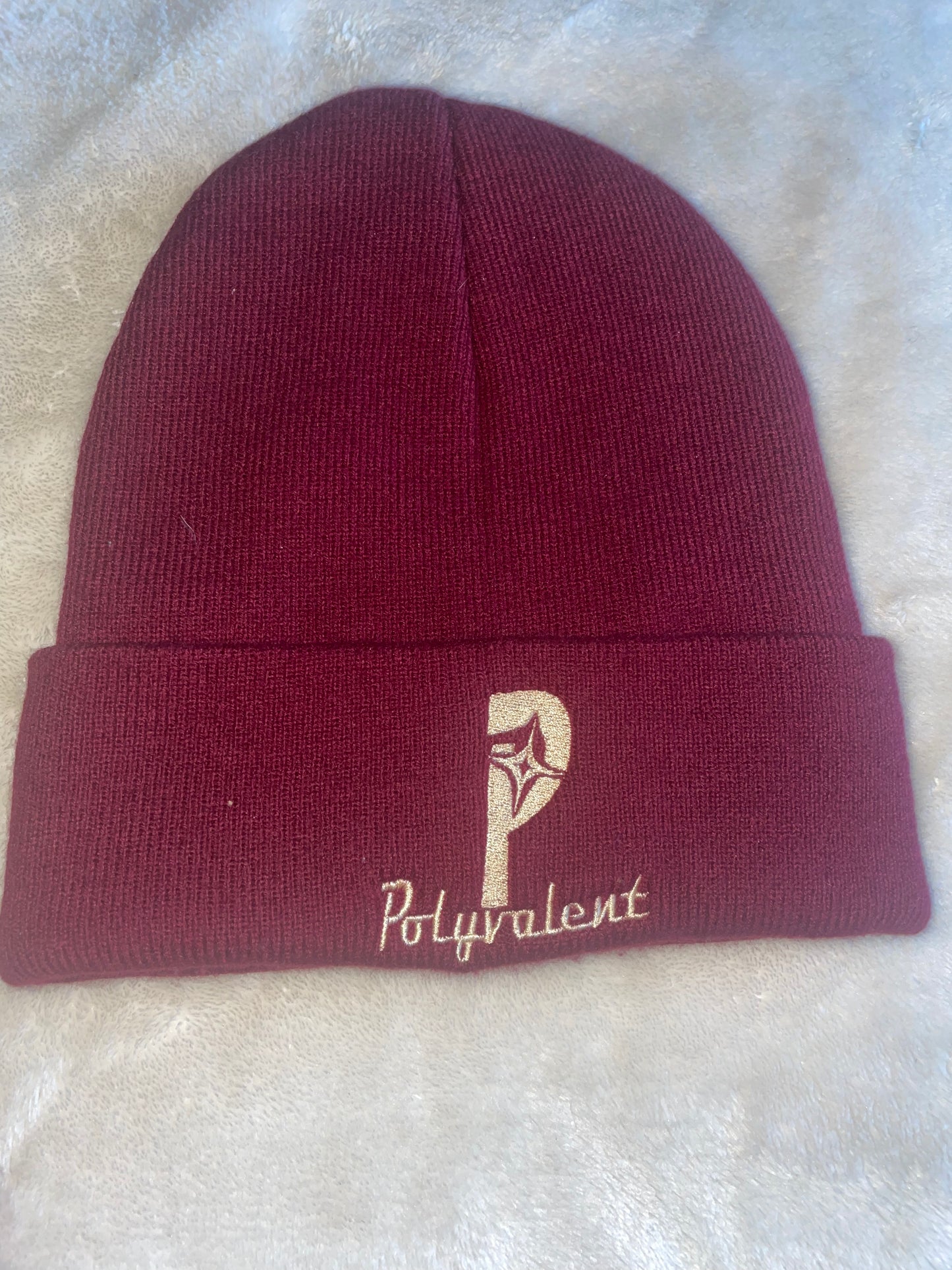 Satin-Lined Beanies (Burgundy+Cream)