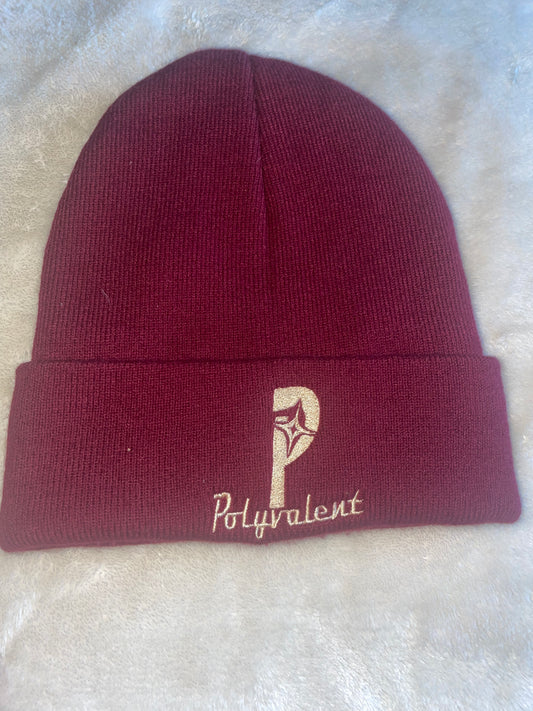 Satin-Lined Beanies (Burgundy+Cream)