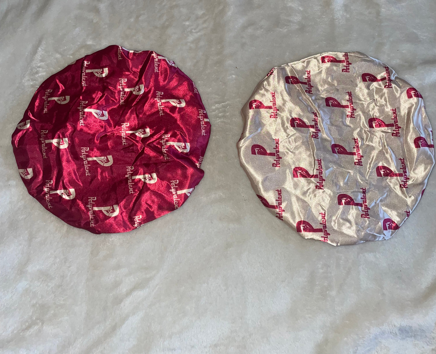 Double-Sided Drawstring Bonnets(Cream+Burgundy)