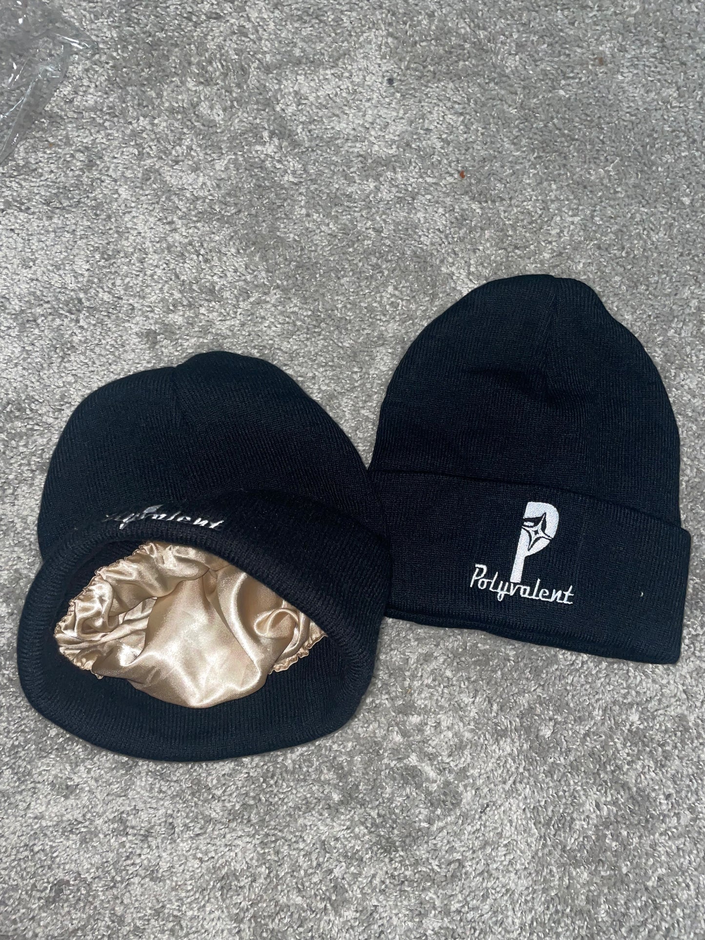 Satin Lined Beanie (Black&White)